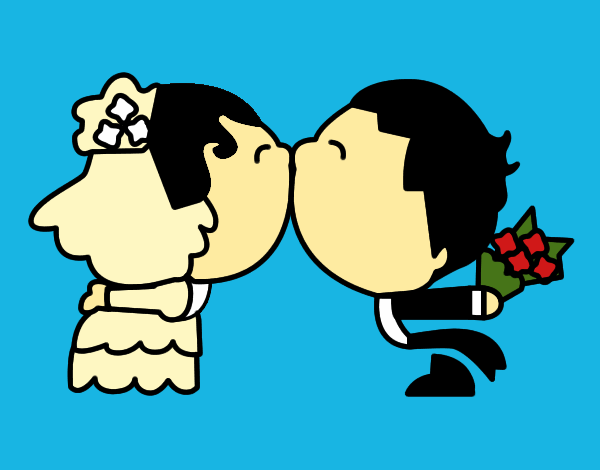 Beso de recién casados