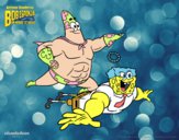 Dibujo Bob Esponja - Sr Súper Dúper y burbuja invencible pintado por SUPERDUPER