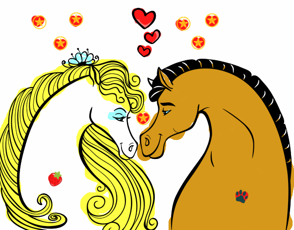 caballos enamorados