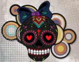 Calavera mejicana con lazo