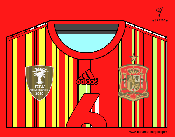 Camiseta del mundial de fútbol 2014 de España