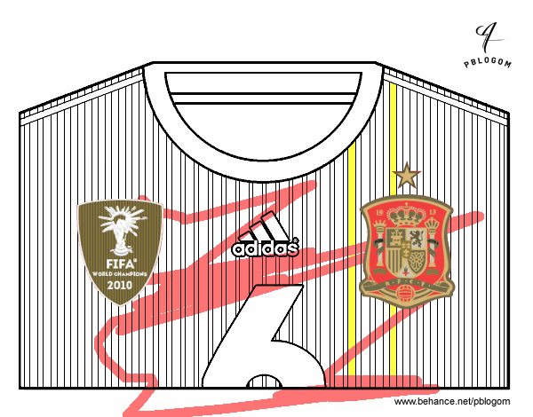 Camiseta del mundial de fútbol 2014 de España