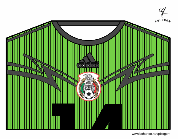 Camiseta del mundial de fútbol 2014 de México