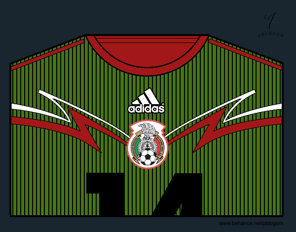 Camiseta del mundial de fútbol 2014 de México