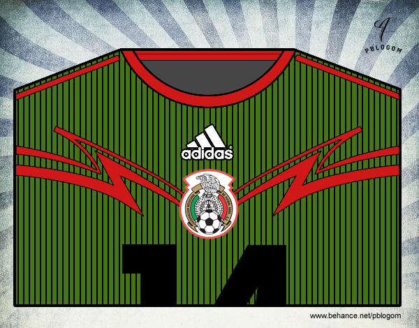 Camiseta del mundial de fútbol 2014 de México