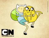 Dibujo Finn y Jake abrazados pintado por SUPERDUPER