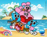 Gumball y amigos contentos