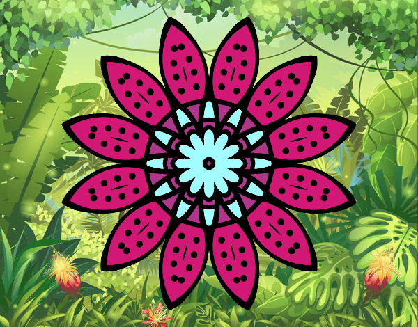 Dibujo Mandala flor con pétalos pintado por dianita12