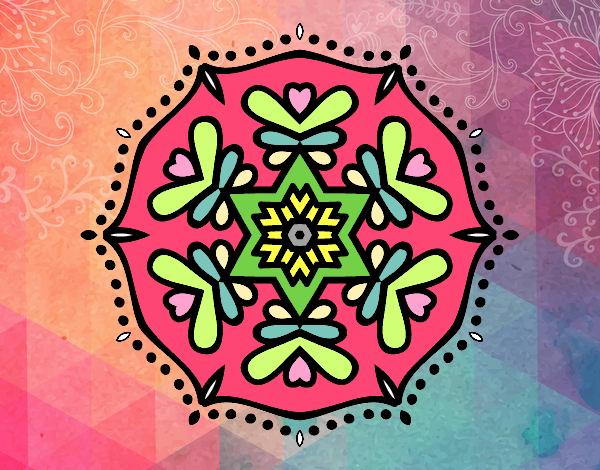 Dibujo Mandala simétrica pintado por johanala