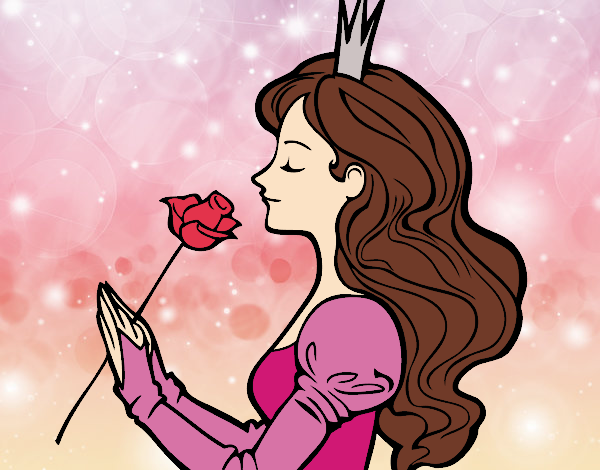Dibujo Princesa y rosa pintado por dianita12