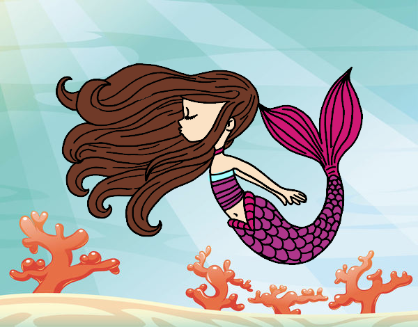 Dibujo Sirena flotando pintado por dianita12