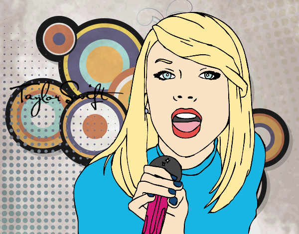 Dibujo Taylor Swift cantando pintado por dianita12