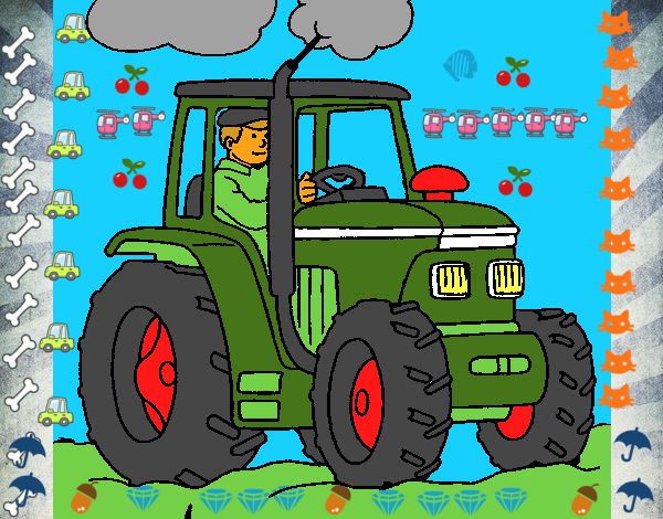 Tractor en funcionamiento