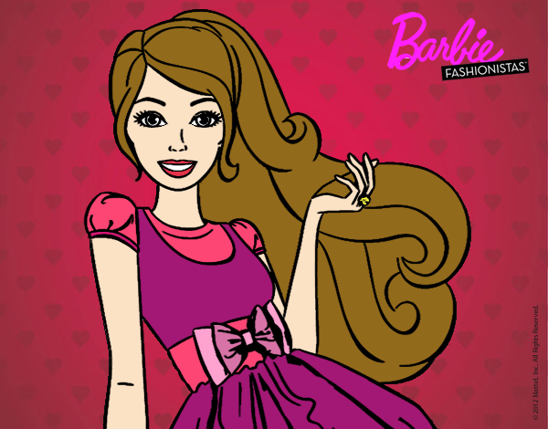 Barbie con su vestido con lazo