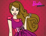 Barbie con su vestido con lazo