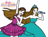 Barbie y la princesa cantando