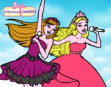 Barbie y la princesa cantando