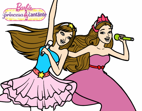 Barbie y la princesa cantando