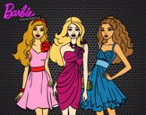 Dibujo Barbie y sus amigas vestidas de fiesta pintado por lara123