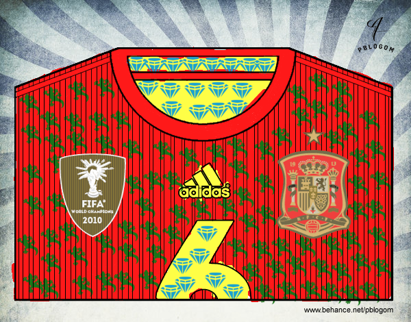 Camiseta del mundial de fútbol 2014 de España