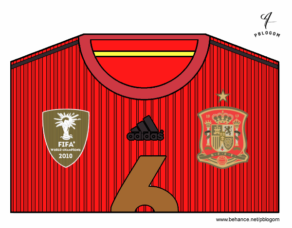 Camiseta del mundial de fútbol 2014 de España