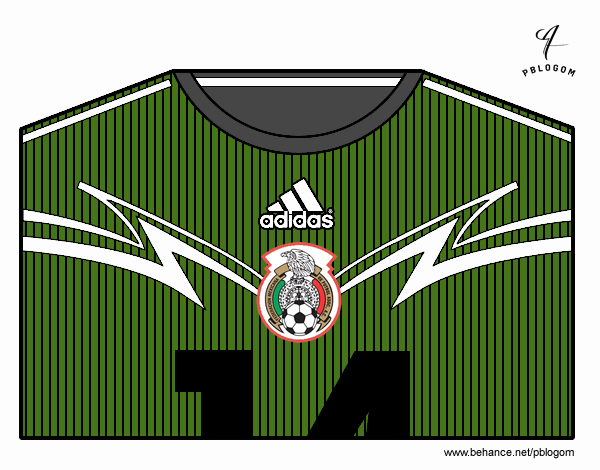 Camiseta del mundial de fútbol 2014 de México