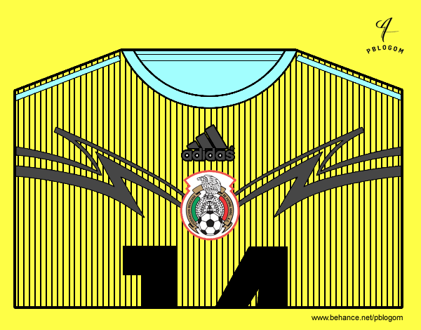 Camiseta del mundial de fútbol 2014 de México