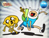 Dibujo Finn y Jake pintado por Fantigre