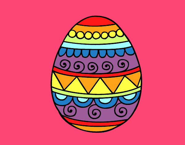 Dibujo Huevo de Pascua decorado pintado por ojodehorus