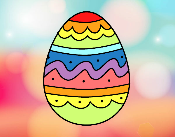 Dibujo Huevo del día de Pascua pintado por ojodehorus