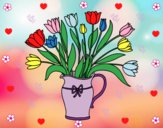 Dibujo Jarrón de tulipanes pintado por Lovecat