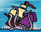 Dibujo Kraken pintado por samicach