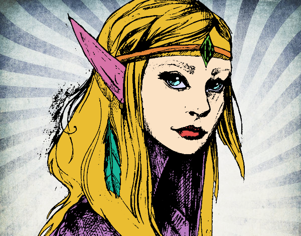 Dibujo Princesa elfo pintado por colorista