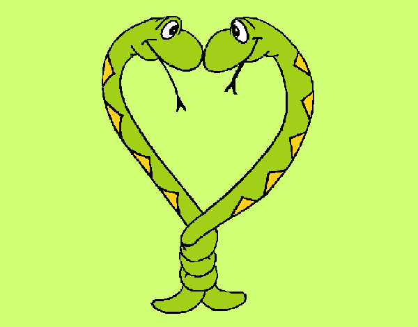 Dibujo Serpientes enamoradas pintado por ojodehorus