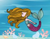 Dibujo Sirena flotando pintado por queyla
