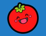 Dibujo Tomate sonriente pintado por ojodehorus