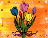 Dibujo Tulipanes con lazo pintado por Lovecat