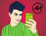 Dibujo Abraham Mateo selfie pintado por noemoises