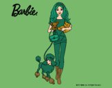 Dibujo Barbie con sus mascotas pintado por tilditus