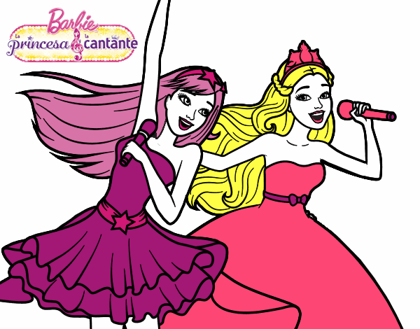 Barbie y la princesa cantando