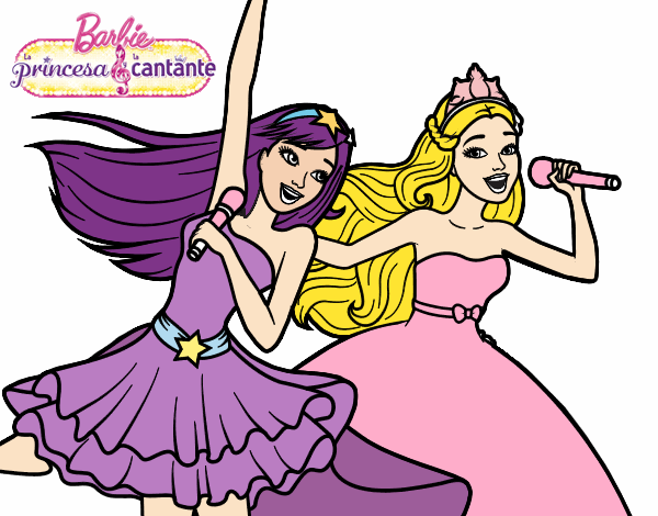 Barbie y la princesa cantando