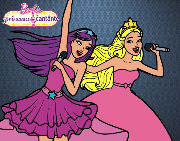 Barbie y la princesa cantando