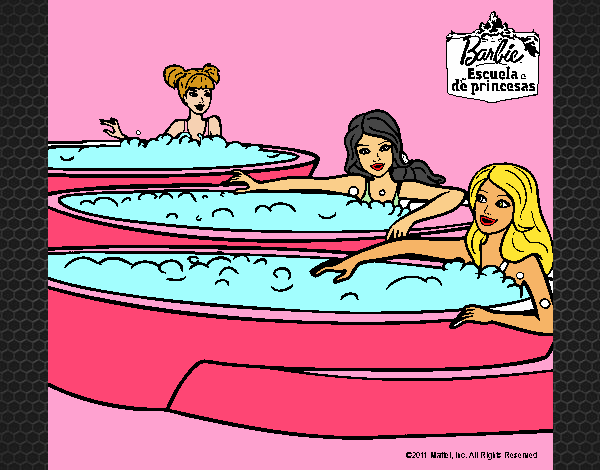 Barbie y sus amigas en el jacuzzi