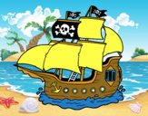 Dibujo Barco pirata pintado por tilditus