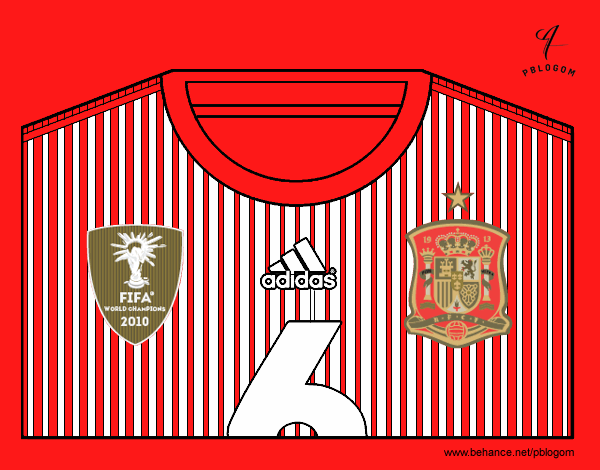 Camiseta del mundial de fútbol 2014 de España