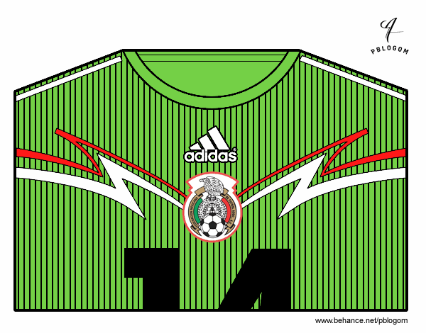 Camiseta del mundial de fútbol 2014 de México