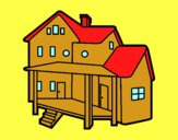 Dibujo Casa con porche pintado por ojodehorus