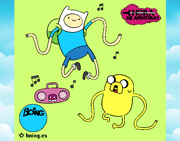 Finn y Jake escuchando música