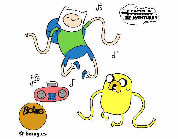 Finn y Jake escuchando música