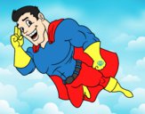 Dibujo Superhéroe volando pintado por Rominik 